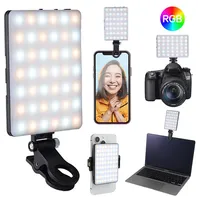 Mini Lampe d'appoint LED RGB Droite pour Vidéo, Photographie, Vlog en Direct, Clip pour Téléphone, iPhone, iPad, Ordinateur Portable, Appareil Photo – Sans Alimentation Externe