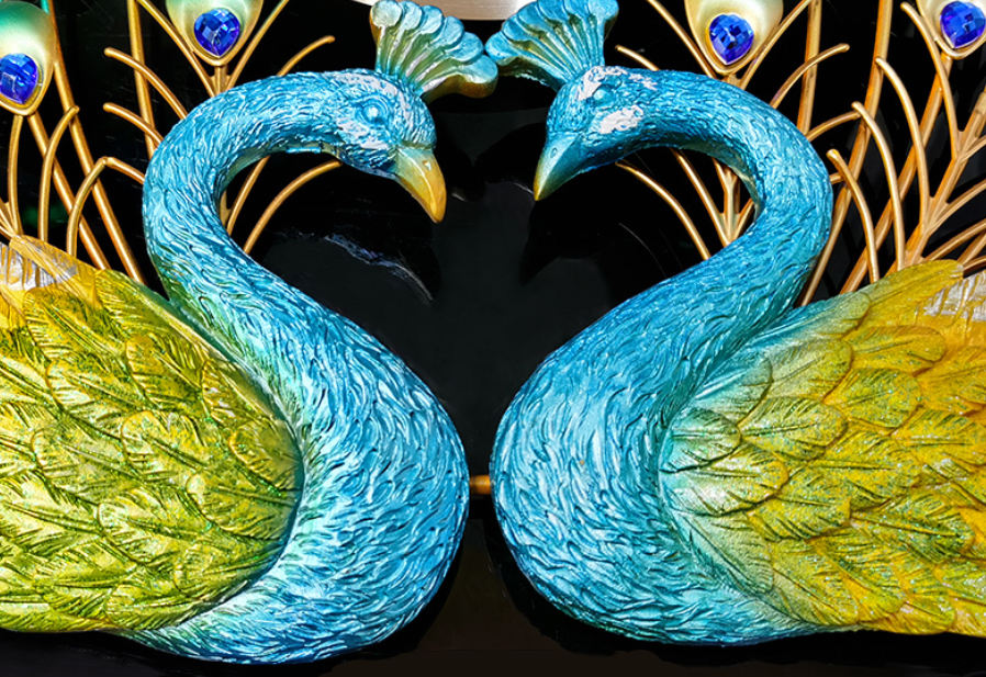 Luxury Clock Decor 3D Antique Style Peacock Wall Clocks