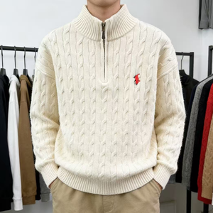 سترة رجالية أصلية من كينفولاي موديل أولد إم، 220 جرام من الصوف/الكشمير المحبوك، بشعار أمامي، مقاومة للتكور، ضيقة، مناسبة للخريف والشتاء، للأعمال - Product Image 2