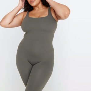 Gym Fitness Wear Soutien-gorge intégré Combinaison de yoga une pièce pleine longueur de grande taille - Product Image 2