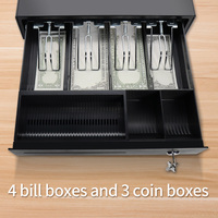 Tiroir-caisse Xincode 4 billets 3 pièces POS 4B3C en métal, taille 335 mm, pour magasin, supermarché, système POS, caisse enregistreuse GT-C335