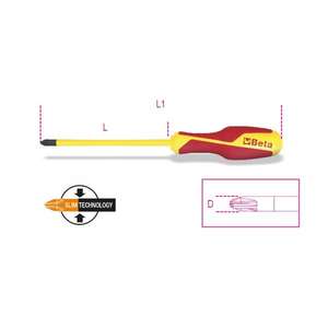 BETA - 012790409 1000V SLIM tournevis pour tête cruciforme Pozidriv®-Supadriv®Vis (multi-pack) TOURNEVIS ISOLÉS 1000V - Product Image 1