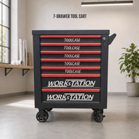 Coffre à outils en acier robuste à 7 tiroirs, armoire roulante avec serrure à clé, capacité de charge de 150 kg, personnalisable OEM pour outils électriques mobiles