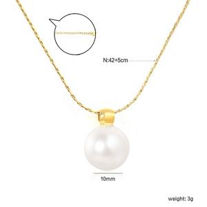 Collar de Perlas Minimalista de Acero Inoxidable con Baño de Oro de 18K, Resistente al Agua, para Mujer, con Cuentas Modernas y Colgante de Eslabones - Product Image 2