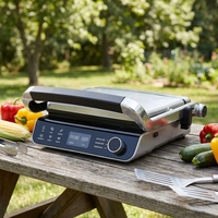 Grille-pain électrique d'intérieur 3-en-1 en acier inoxydable, presse à panini, machine à sandwich, plaques amovibles anti-adhérentes, sans fumée, usage domestique, version US