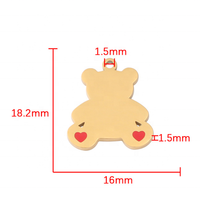 Breloque en émail en forme de cœur rouge et d'ours mignon, personnalisable avec votre logo, en acier inoxydable, pour la fabrication de bijoux DIY, de la marque Yiwu Aceon