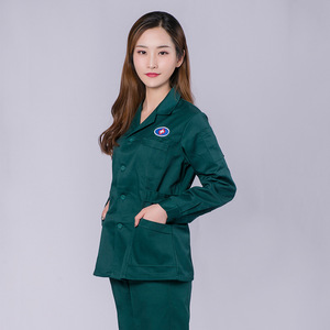 Tenue d'<span class=keywords><strong>urgence</strong></span> pour femme, manches courtes et longues, en tissu peigné polyester/coton, pour la santé communautaire, l'isolement, la salle d'opération et l'USI - Product Image 4