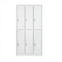 Armoire de rangement moderne pour sac de sport à six portes en acier pour les bureaux Casier à vêtements pour dortoir des employés