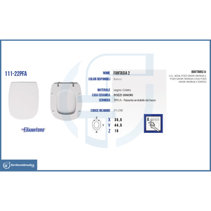 ฝาครอบที่นั่งชักโครกพลาสติกแบบยาวที่ทันสมัยสำหรับ POZZI Ginori Fantasia 2แจกันควบคุมระยะไกลผลิตภัณฑ์ในห้องน้ำ - Product Image 5