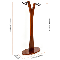 Support de Guitare Double en Bois de Sapele Personnalisé en Usine, Présentoir sur Pied pour Guitares Électriques, Acoustiques et Classiques, OEM ODM