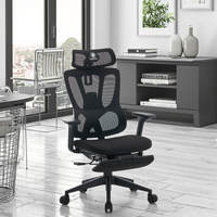 Chaise de direction moderne pour la maison ou le bureau avec repose-pieds réglable et siège pivotant en tissu, chaise de conférence rotative