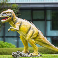 Patung Dinosaurus Kartun Fiberglass Ukuran Asli Tahan Air untuk Dekorasi Lanskap Luar Ruangan Taman dan Museum
