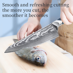 FINDKING Cuchillo de <span class=keywords><strong>Chef</strong></span> de 8 Pulgadas, Cuchillo Afilado de Acero Damasco de 67 Capas, Cuchillo Japonés Afilado a Mano Auténtico - Product Image 5