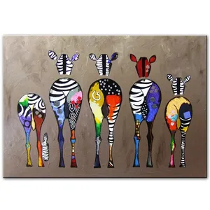客厅家居装饰抽象画布艺术画墙上彩色动物艺术版画非洲动物艺术图片