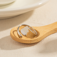 Bague de doigt ajustable en acier inoxydable simple et tendance, géométrique irrégulière et volumineuse, pour femmes