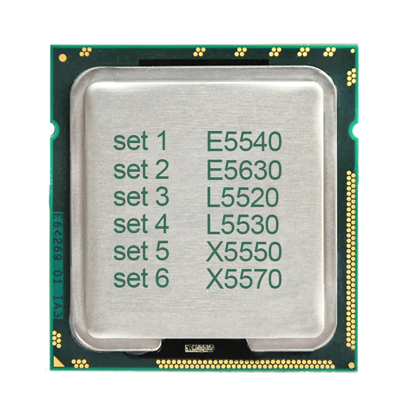 Intel Xeon dört çekirdekli E5540 E5630 L5520 L5530 X5550 X5570 2.6GHz 8MB 2660MHz LGA1366 sunucu işlemci