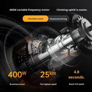 Bicicletta Elettrica Portatile con Motore da 400W e Batteria al Litio Ultraleggera da 48V, Veicolo Elettrico Pieghevole Nuovo Standard Nazionale - Product Image 4
