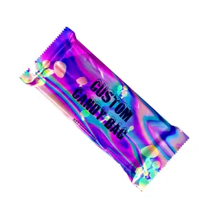 Custom Printed Heat Sealing Aluminum Foil Cookie Candy Bar Wrapper Chocolate With Sample Chocolate Bar Bag Packaging