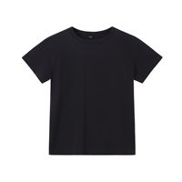 T-shirt court vintage décontracté pour femme en coton pur 240 g/m², coupe ajustée, tricoté, couleur unie, haute qualité, vente en gros