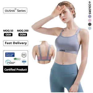 Wholesale High <strong>Support</strong> Gym Yoga Workout <strong>Top</strong> Fitness Backless <strong>Crop</strong> Cross Back Sports Bra for Women - Product Image 1