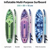 Planche à pagaie gonflable multi-usage 3,1-4 m en EVA/PVC, planche SUP portable pour le surf, la pêche, le kayak, les sports nautiques en plein air