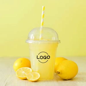 Gobelets en plastique PET transparents personnalisables avec logo, 30 oz (900 ml), jetables, avec couvercle et paille, pour café froid et jus - Product Image 3