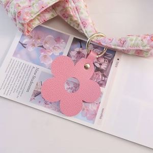 Multi-color Fresh Five-petal Flower Keychain PU Leather <b>Key</b> <b>Ring</b> Simple Flower <b>Bag</b> Charm Portable <b>Key</b> Organizer - Product Image 3