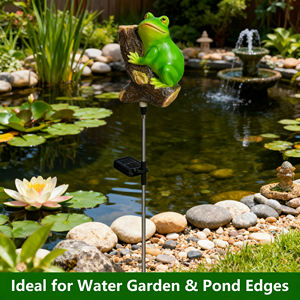 Lampes solaires LED de jardin en forme de grenouille simulée pour l'extérieur, avec capteur vocal, décoration de chemin de jardin, lampes solaires de jardin - Product Image 2