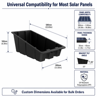Système de montage solaire au sol pour toiture ballastée, support en polypropylène résistant aux UV, inclinaison de 15°, largeur de module 980-1140 mm, vitesse du vent 45 m/s