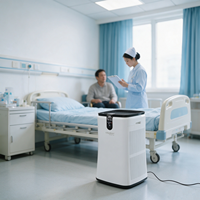 Équipement de traitement de l'air à ions oxygène négatifs, humidificateur intelligent avec écran tactile numérique pour les espaces publics et commerciaux intérieurs