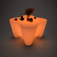 Table LED Lumineuse d'Extérieur en PE Rotomoulé à Changement de Couleur Sans Fil, Option Double Taille, pour Jeux de Casino, Approvisionnement Mondial