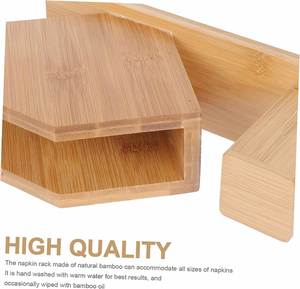 Multi-Functional Natural Bamboo Napkin Holder Tissue Dispenser with <b>Toothpick</b> Box for Coffee Shop Accessory Hotel Supplies - Product Image 3