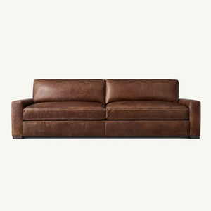 <span class=keywords><strong>Sofa</strong></span> kulit cokelat kualitas bagus Vintage desain baru untuk ruang tamu - Product Image 1