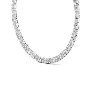 Collar de tenis con diamantes cultivados en laboratorio de corte esmeralda, brillo eterno, joyería fina elegante, collar brillante para mujer - Product Image 1