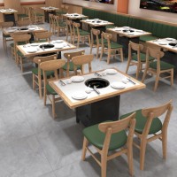 Kommerzielle Hot Pot Buffet Restaurant Möbel Set Hotpot Korean Bbq Esstisch und Stühle Cafe Booth Sofa für Restaurants
