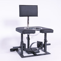 Tabouret de Salle de Bain BDSM Chaise de Toilettes Esclave Mâle Entraînement Fétichiste Jouets Sexuels Collier de Bondage Chaise d'Esclave avec Entonnoir Produits pour Adultes