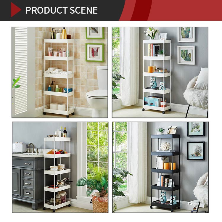 Movable Organizer Kitchen Metal 3 Tier Metal Utility Cart 3 Tier