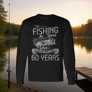 Camiseta de manga larga para hombre, con estampado de pesca Legend 60 Years Old Fisherman Birthday Men - Product Image 3