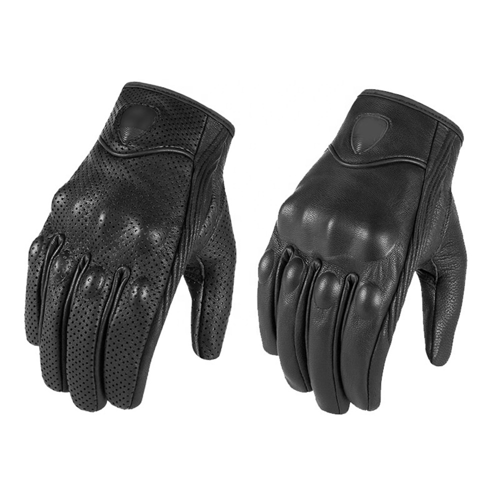Motorbike Leather Gloves Full Finger Racing Touch Screen Protective Leather Motorcycle Gloves for Men