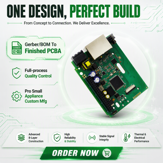Rapid-Response Small Appliance PCBA Quick-Turn Prototype Service Custom Electronic Circuit Assembly for Home Kitchen Gadgets