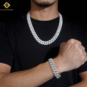 Collar Cubano de Moissanita ZUANFA, Plata 925 con Baño de Rodio, Cadena Hiphop para Hombre, Joyería de Uso Diario, Precio de Fábrica - Product Image 5