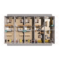 Maison luxueuse de 2 à 3 chambres à coucher Fournisseur de villas mobiles prêtes à l'emploi Maisons préfabriquées en conteneur en acier pour appartement