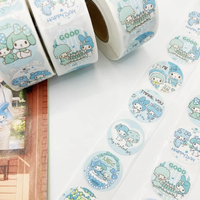 Stiker Logo Bulat Custom Tahan Air untuk Burger Makanan Cepat Saji 2/3 Inci, Stiker Gulung untuk Bawa Pulang, Embossed & Hot Stamping Foil Emas