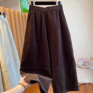 Corduroy Pants Women Wide Leg High Waist Loose Fit Winter Style Straight Leg Cropped Pants Breathable Thickened Fleece Lined - Product Image 2