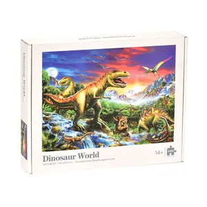 2023 Offre Spéciale dessin animé dinosaure Puzzle jeu 1000 pièces éducation puzzle jouet Puzzles pour enfants garçons et filles