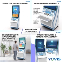 Kiosque d'auto-enregistrement pour hôtel, lecteur de carte intelligente, paiement sans contact NFC, imprimante thermique de tickets 80 mm, écran tactile sur pied de 32 pouces