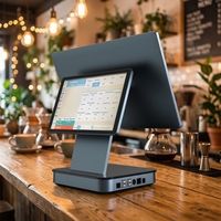 Factory Custom Android POS Terminal Dual Screen 15.6+10.1 POS System CE ROHS for Cafe and Retail Billing