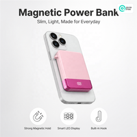 Batterie externe magnétique sans fil 5000 mAh, fixation sur le dos du téléphone, sans câble, ultra-fine, chargeur portable pour les voyageurs nomades