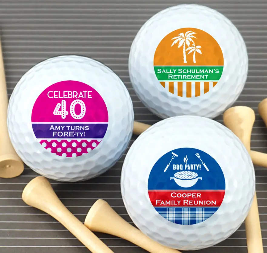 Palline da golf promozionali da allenamento stampate con logo a 3 strati bianco personalizzato in fabbrica