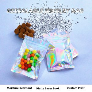<span class=keywords><strong>Sacchetti</strong></span> in Mylar Olografici Arcobaleno Richiudibili con Cerniera in Alluminio per Conservazione Alimenti e Imballaggio - Product Image 2